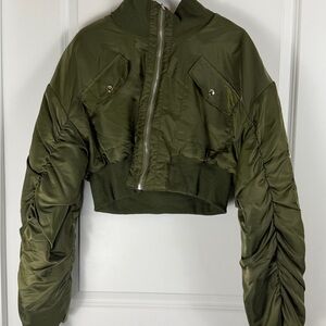 PrettyLittleThing Olive Bomber Jacket
